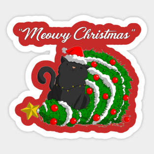 Meowy Christmas Sticker